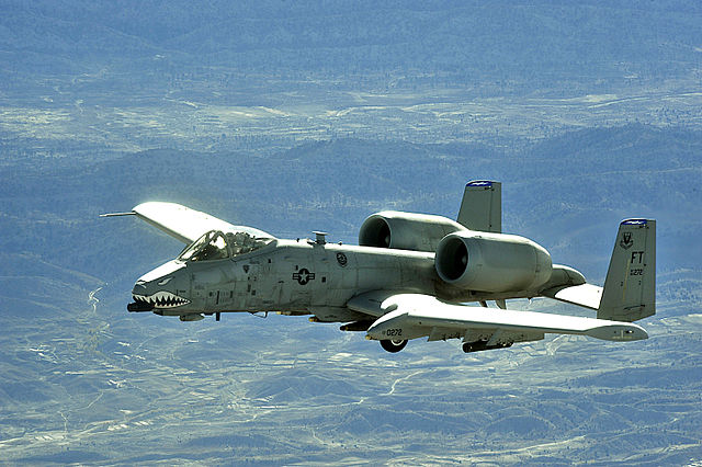 An A-10 Thunderbolt II in the air