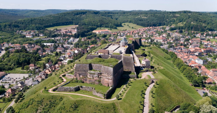 Aerial view of Bitche, France