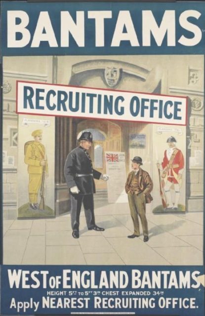 recruitment poster for bantam battalions
