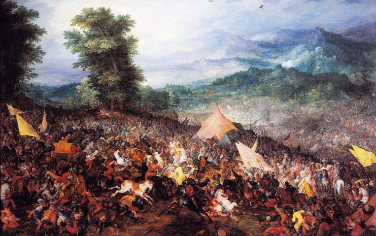 Oil painting of the Battle of Gaugamela