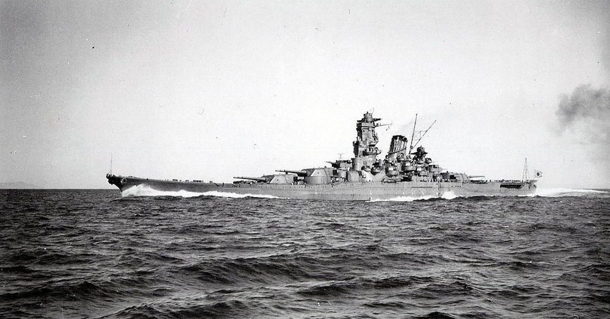 The Yamato on the ocean