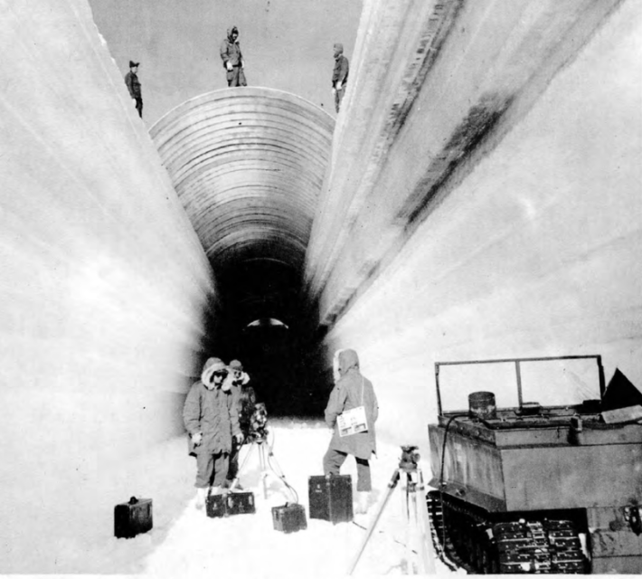 Camp Century trench construction in 1960