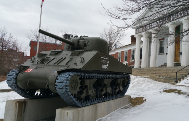Picture of Bomb, a Canadian Army Sherman Tank. It is preserved in Sherbrooke, QC.