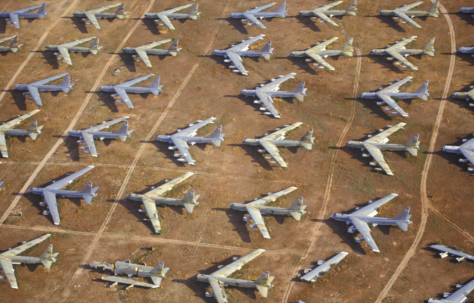 A Field of B-52 Aircraft, Davis Montham Air Force Base, Tucson, Arizona. (Photo Credit: Joe Sohm/Visions of America/Universal Images Group via Getty Images)