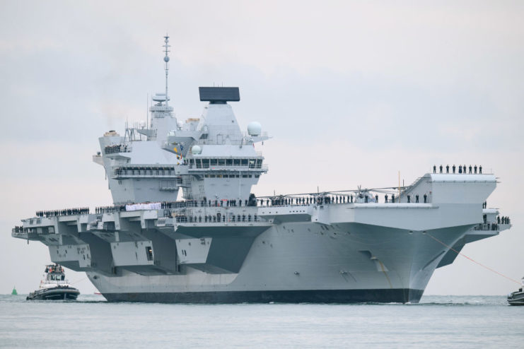 The HMS Queen Elizabeth in the water