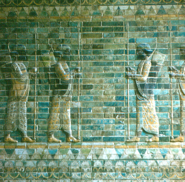 Three Persian Immortals in colorful brick