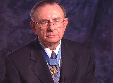Robert Simanek wearing his Medal of Honor