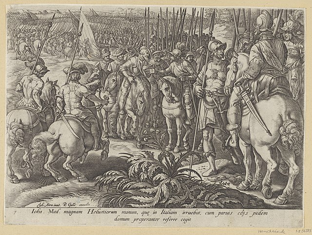 Giovanni De' Medici sending away his Swiss mercenaries