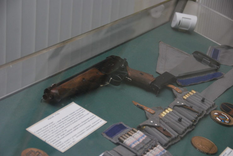 Triple-barreled TP-82 pistol in Saint-Petersburg Artillery museum