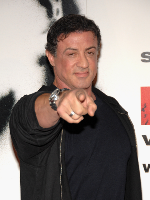 Actor Sylvester Stallone attends the premiere of "John Rambo" on January 28, 2008