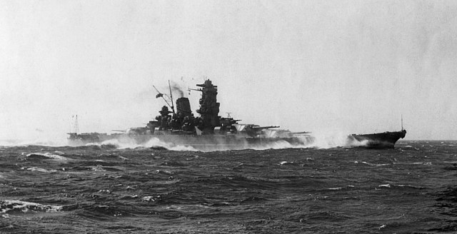 Yamato battleship on the water