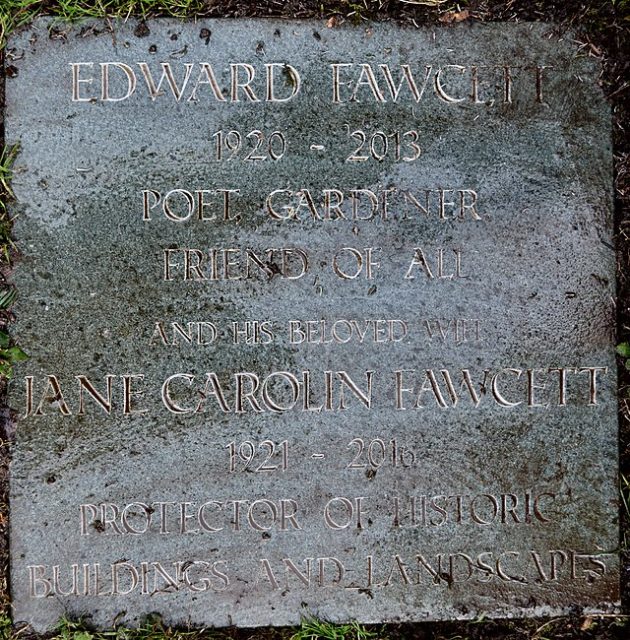 Memorial stone for Edward and Jane Fawcett