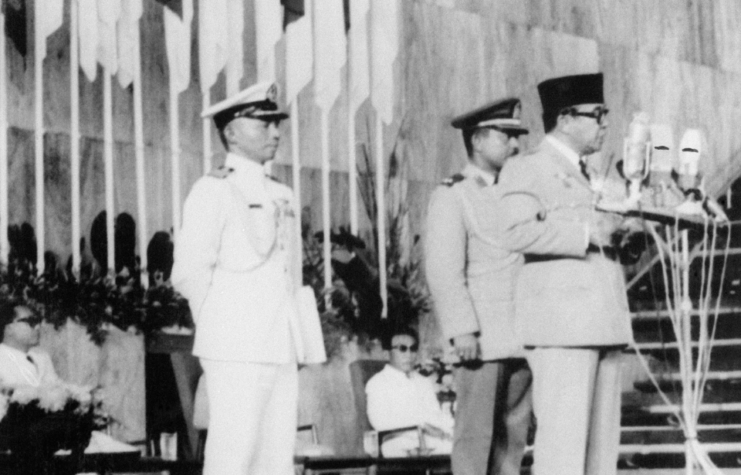 Sukarno delivers speech at Bandung Conference