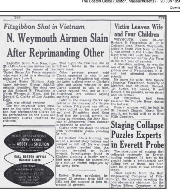 Fitzgibbon Shot In Vietnam - First Casualty of Vietnam War