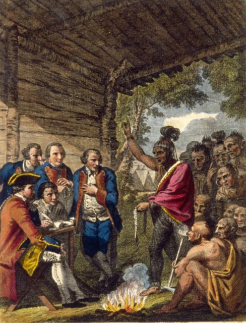 Pontiac confronts Colonel Henry Bouquet