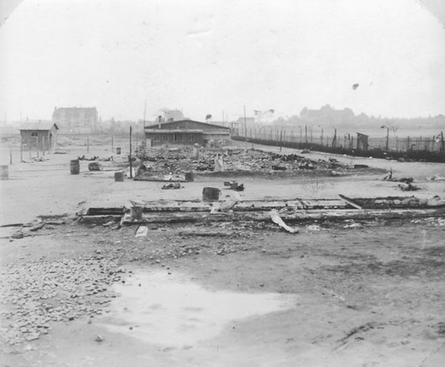 Burnt remains of Leipzig-Thekla
