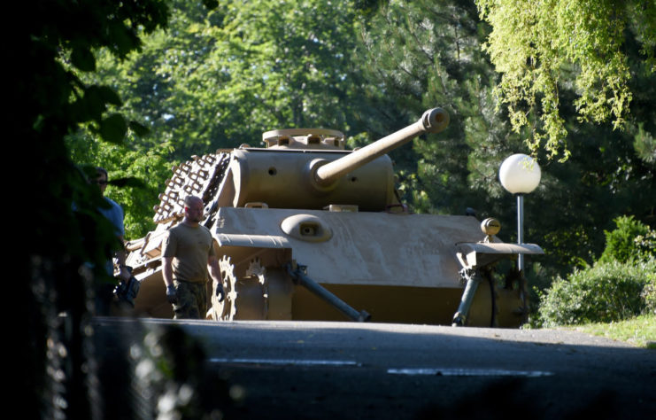 Panther tank on the street