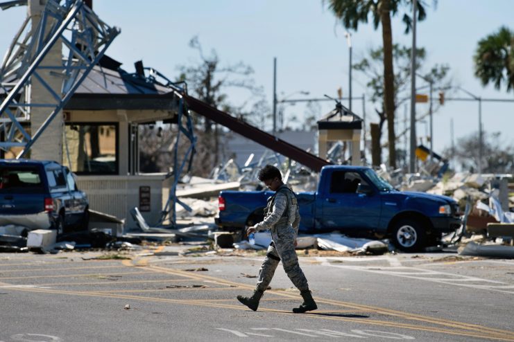 Tyndall Air Force Base flooded by hurricane