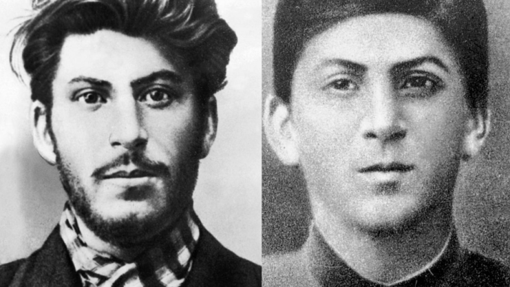 Josef Stalin as a young adult + Josef Stalin as a child