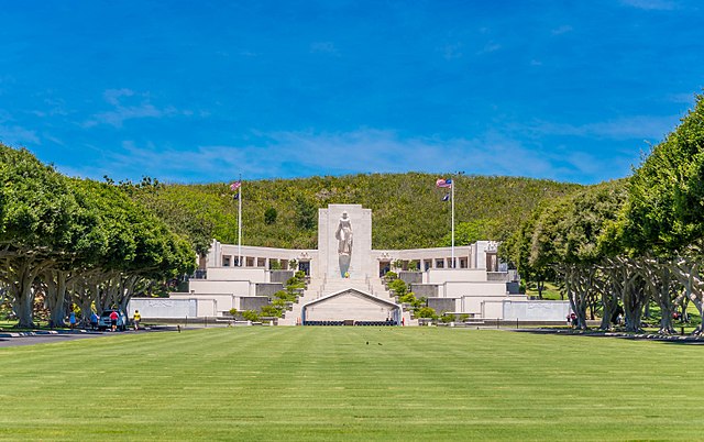 Front lawn of the National Cemetery of the Pacific