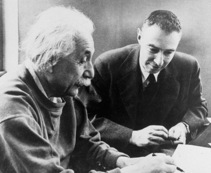 Robert Oppenheimer and Albert Einstein