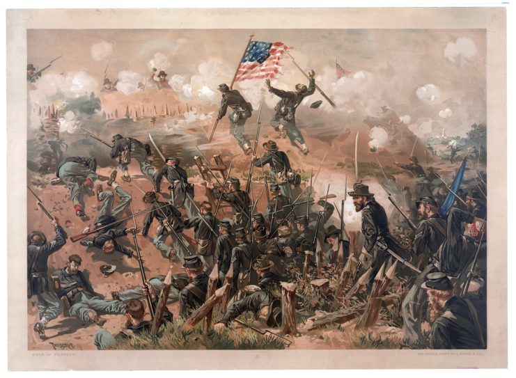 Painting depicting the assault on Fort Hill during the Siege of Vicksburg