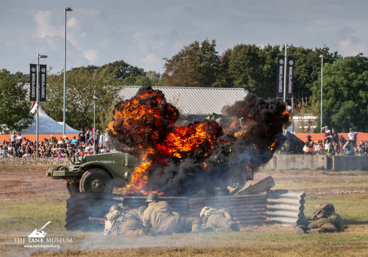Tank being blown up at TANKFEST 2021