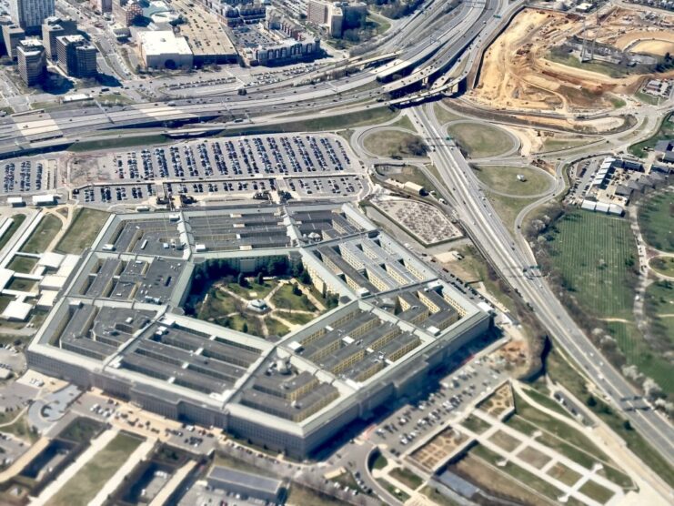 Aerial view of the Pentagon, home of the US Department of Defense