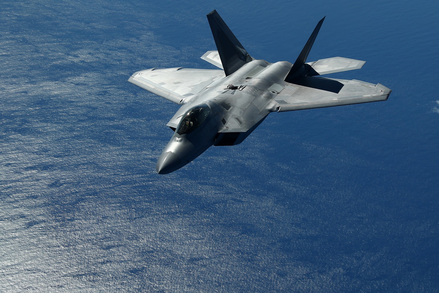 An F-22 Raptor after refueling from the KC-10 Extender off the Queensland coast on July 17, 2019 in Brisbane, Australia. (Photo by Chris Hyde/Getty Images)