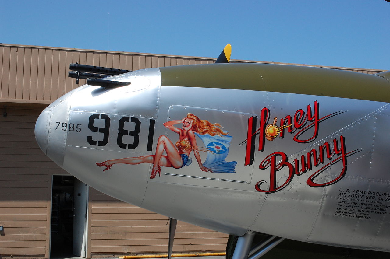 A Lockheed P-38H Lightning, named 'Honey Bunny', at the Planes of Fame Museum in Chino, California (Photo Credit: Spartan7W / Wikipedia)