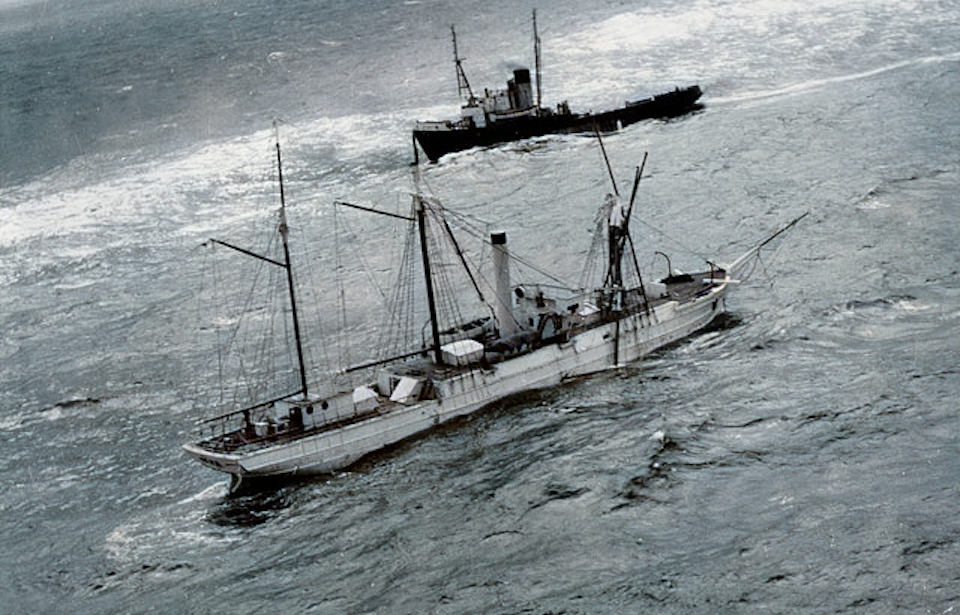 USS Bear and the Irving Birch at sea