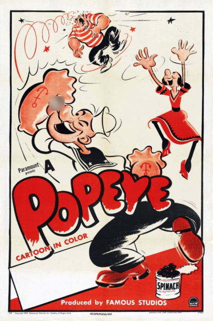 Promotional poster for a 'Popeye the Sailor' film