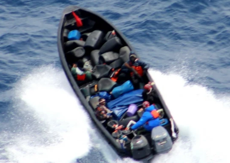 Speedboat in the ocean