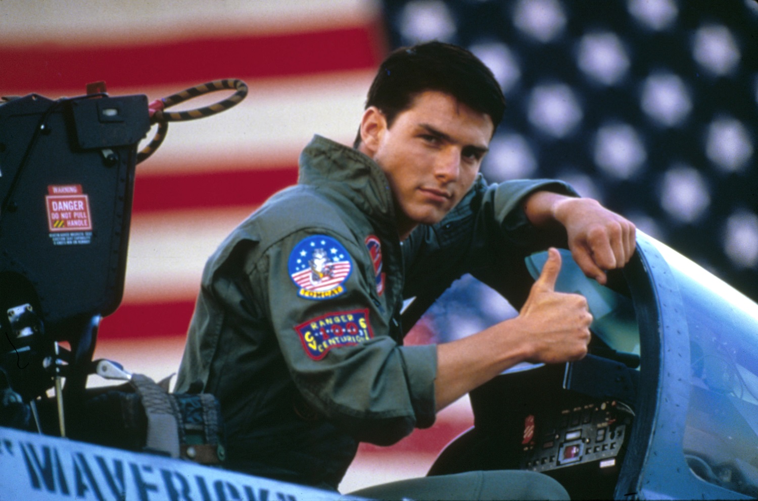 American actor Tom Cruise on the set of Top Gun, directed by Tony Scott. (Photo by Paramount Pictures/Sunset Boulevard/Corbis via Getty Images)