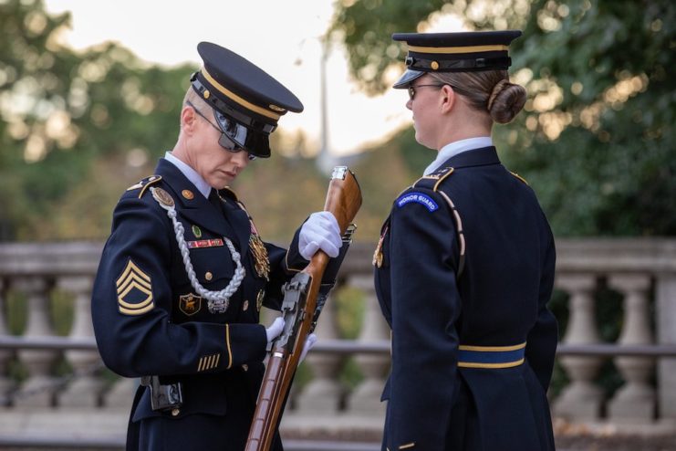 Sentinel standing before SFC Chelsea Porterfield