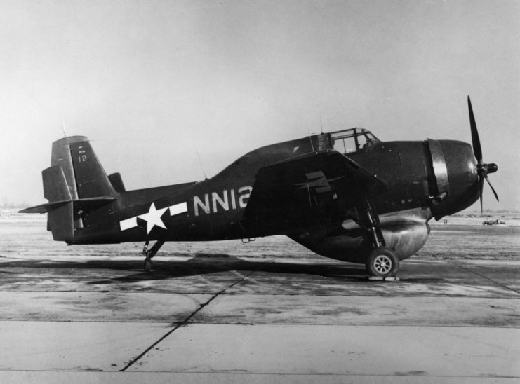 General Motors TBM-3W Avenger parked on the runway
