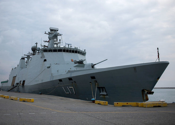 HDMS Esbern Snare (F342) docked at port
