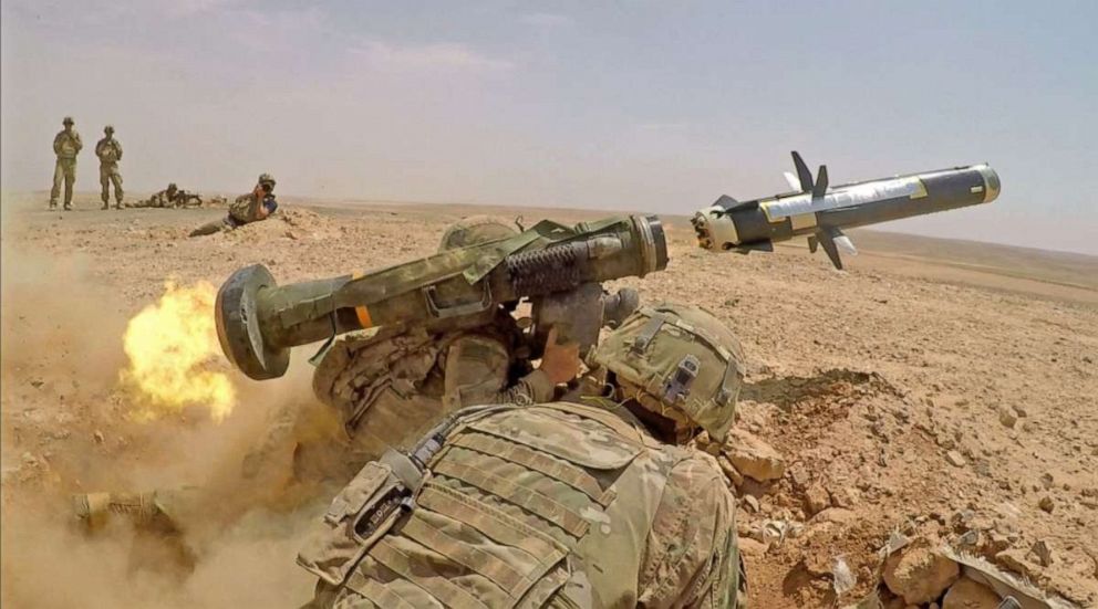U.S. Army Infantry Soldiers fire an FGM-148 Javelin during a combined arms live fire exercise in Jordan, Aug. 27, 2019. (Photo Credit: U.S. Army)