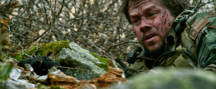 Mark Wahlberg as Marcus Luttrell in Navy SEAL camouflage