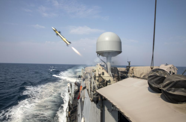 MK-60 Griffin missile launching from the USS Firebolt