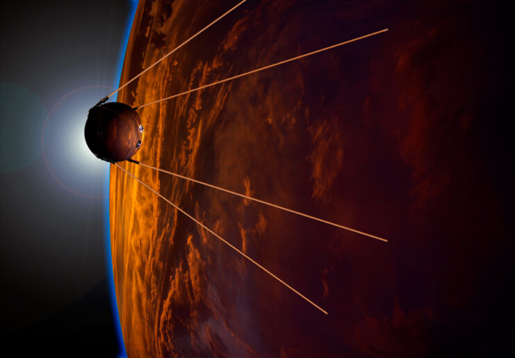 Artist's rendering of Sputnik I in space