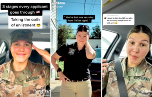 Video stills from Sergeant Georgia Varoucha's TikTok account