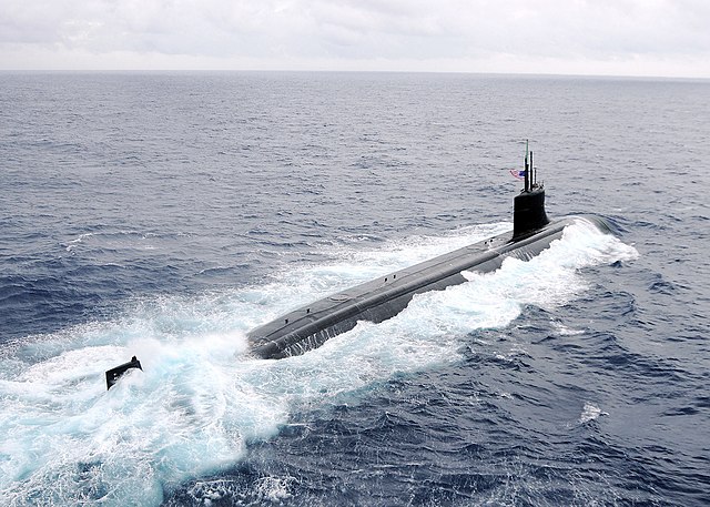 The USS Connecticut at sea