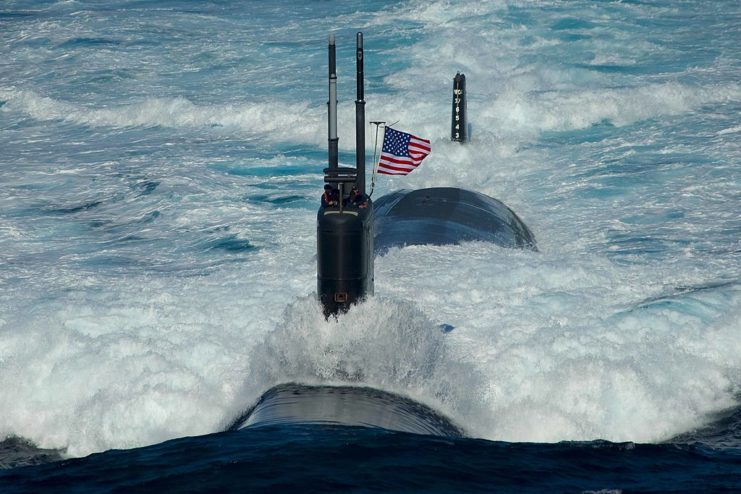 The USS Tuscon below water