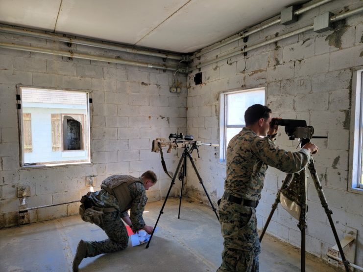 US Army Sniper School trainees during target practice