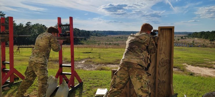 US Army Sniper School trainees during target practice