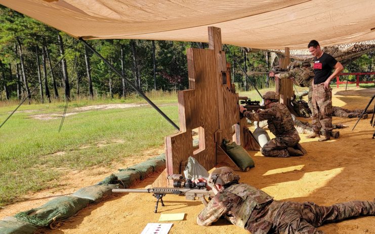 US Army Sniper School trainees during target practice