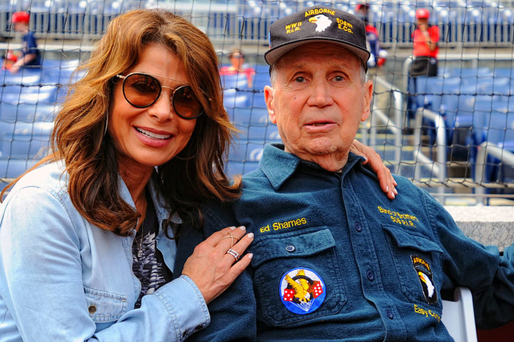 Paula Abdul sitting with Edward Shames