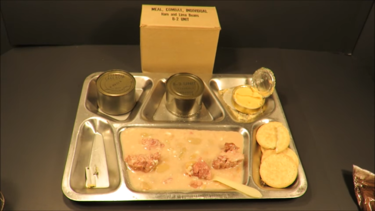 Ham & Lima Beans Vintage MRE Review (Photo Credit:Steve1989MREInfo / YouTube)