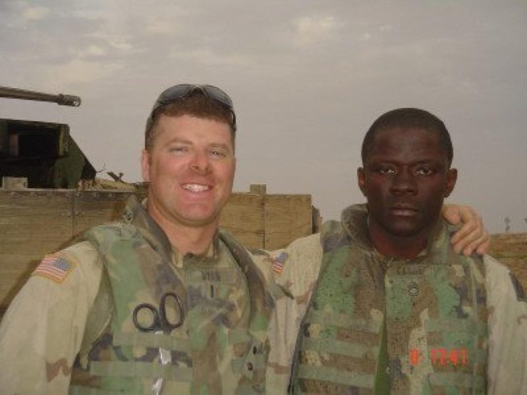 James Ryan smiling with Alwyn Cashe